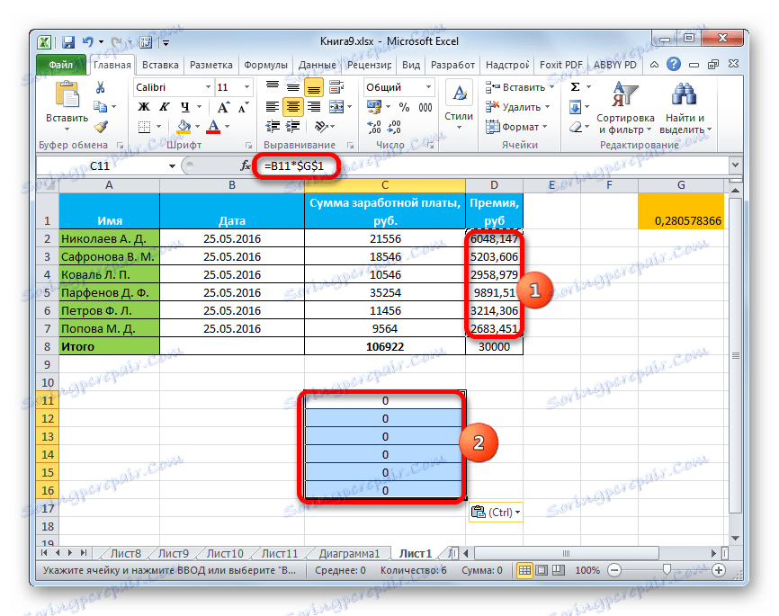 Skopírované vzorce namiesto hodnôt v programe Microsoft Excel