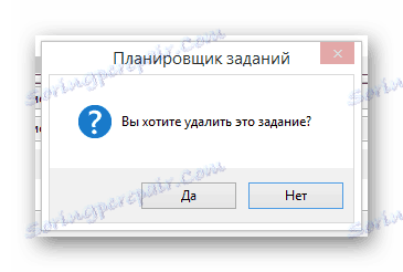 Процесът на потвърждаване на изтриването на заданието в прозореца на Task Scheduler в Windows 8