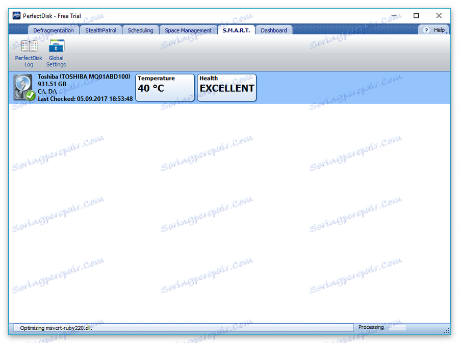 Информиране на потребителя на PerfectDisk за състоянието на прикачените твърди дискове
