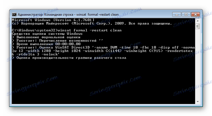 Инструмент за проверка на ефективността на Windows в командния ред на Windows 7