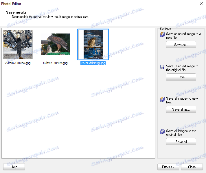 групова обработка в Photo! редактор