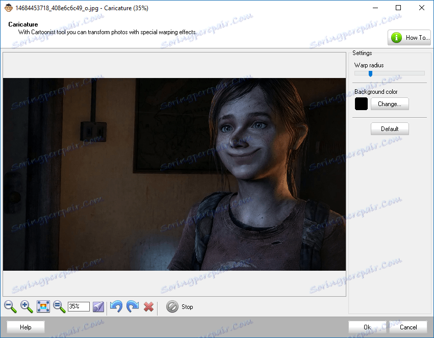 създаване на карикатури (изкривяване) във Снимка! редактор