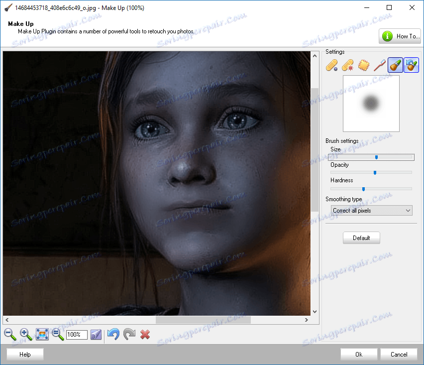 ретуширане (премахване на недостатъци, гланц, печат, избелване на зъбите) в Photo! редактор