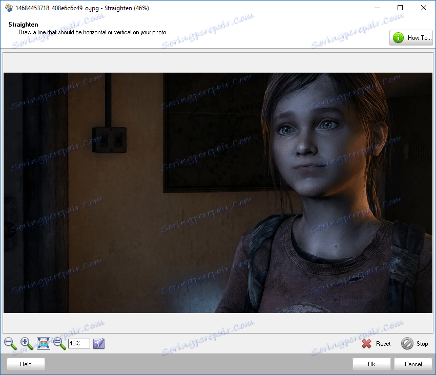 подравняване на хоризонта в Photo! редактор