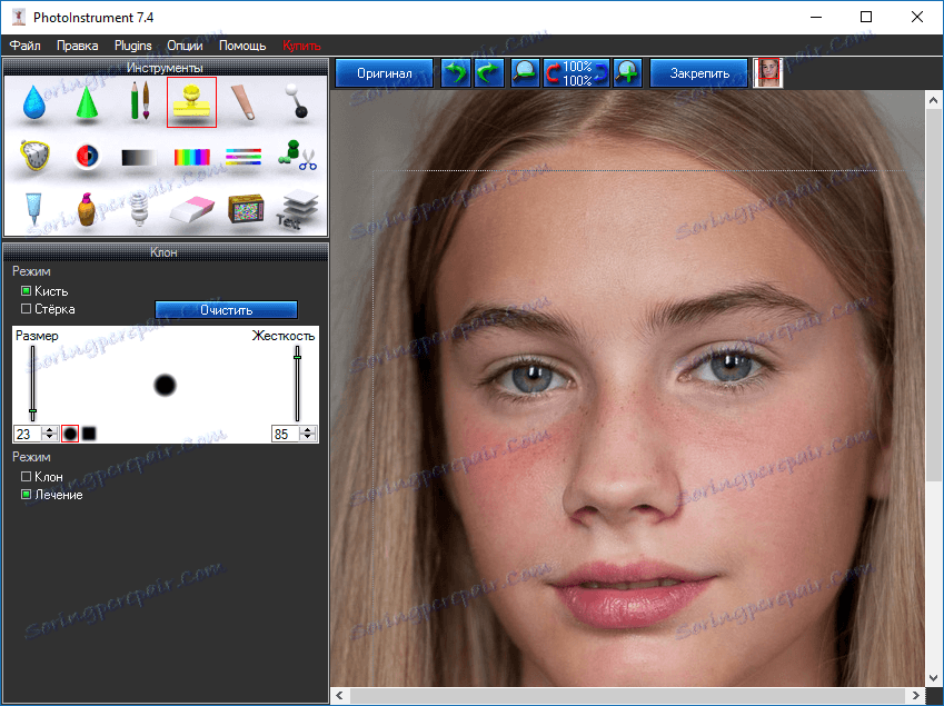 ретуширане във фотоинструмента