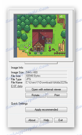 Інформація та перегляд PIXresizer
