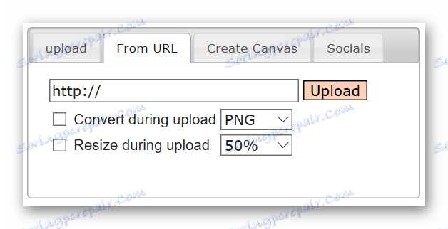 Dodajanje datoteke v urejevalnik Online-image-editor preko povezave