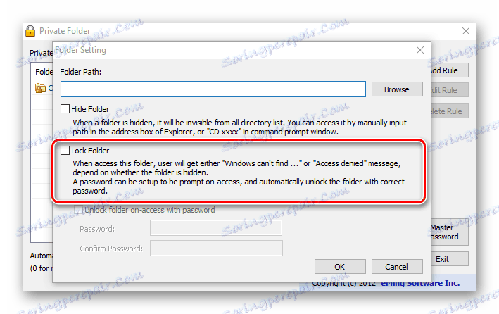 Uzamčení adresáře v Soukromé složce