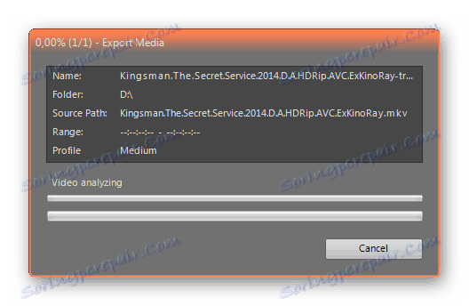 Proces zapisywania poprawionego wideo w proDAD Mercalli