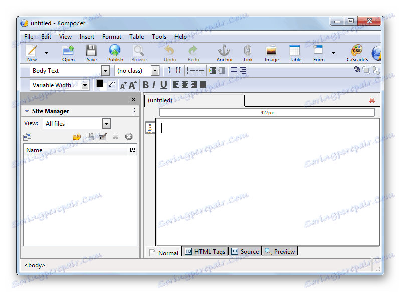 رابط ویژوال HTML ویژوال Kompozer
