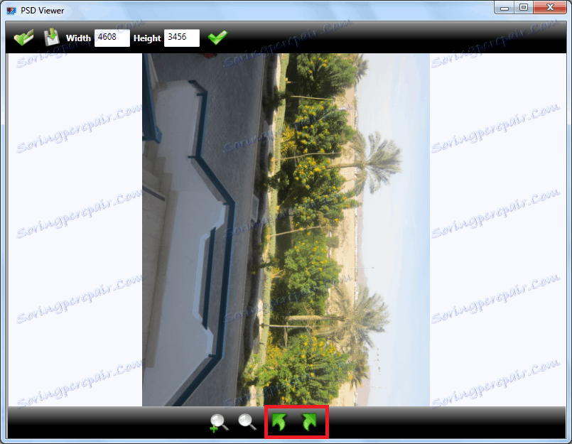 Завъртане на изображения в програмата PSD Viewer
