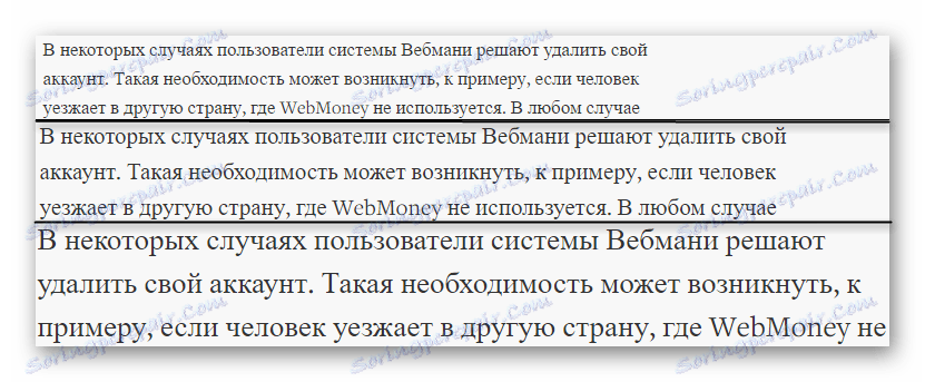 Veličina slova u načinu čitanja Yandex.Browser