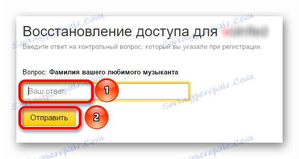 Przywróć pytanie kontroli dostępu w mailu Yandex