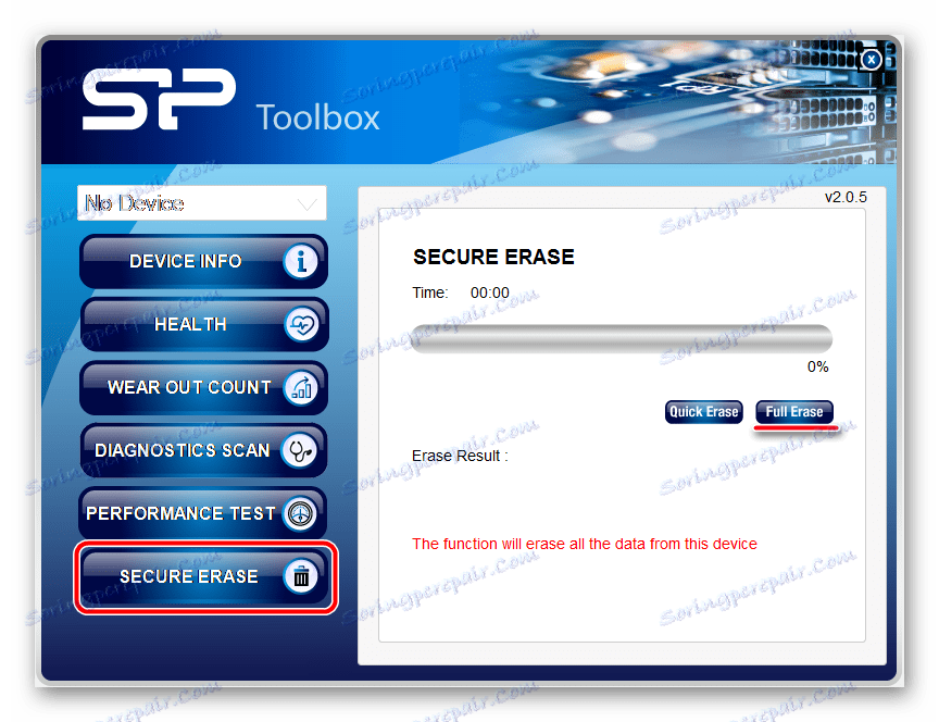 Сецуре Ерасе функцију у алатки СП