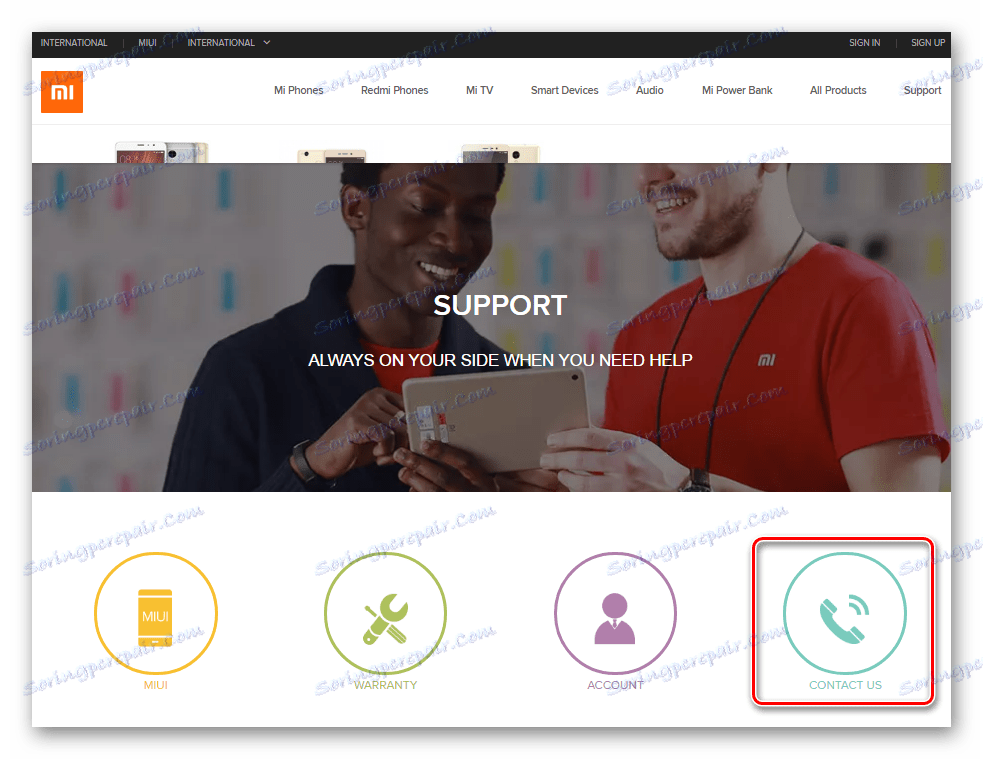 Xiaomi kontaktirajte tehnično podporo prek uradne spletne strani