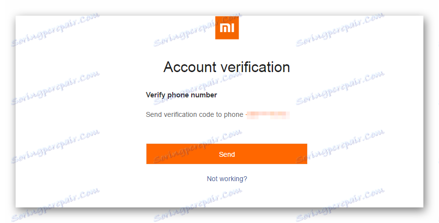 Preverjanje brisanja računa Xiaomi