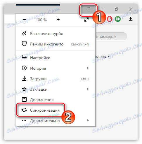 Synchronizácia v aplikácii Yandex.Browser