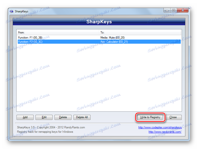 Přidat tlačítko do registru v nástroji SharpKeys