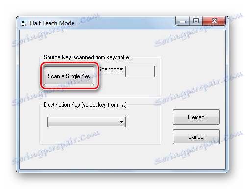 Výběr klíčů v poloze Half Teach v KeyTweak