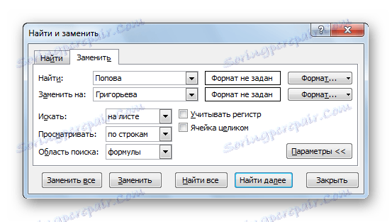 Možnosti nahradenia v programe Microsoft Excel