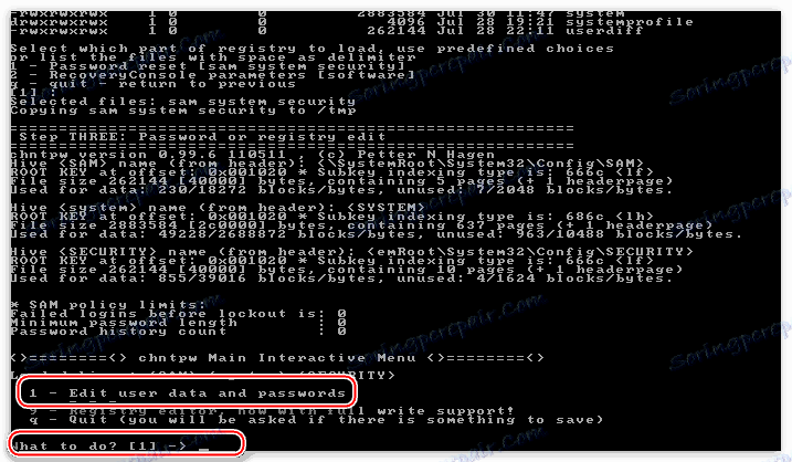 Przejdź do edycji danych konta w trybie Offline NT Password & Registry Editor, aby zresetować hasło w systemie Windows XP