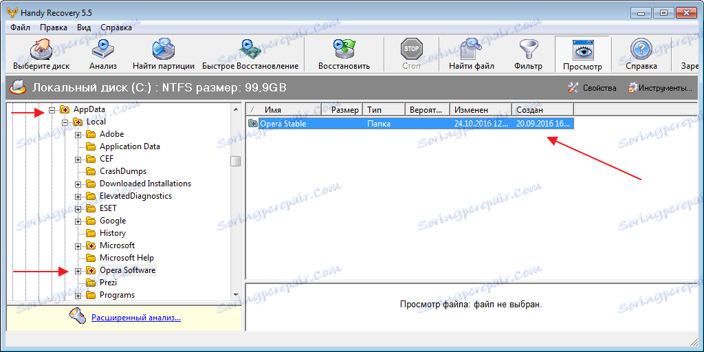 Opera Stabilní v Handy Recovery