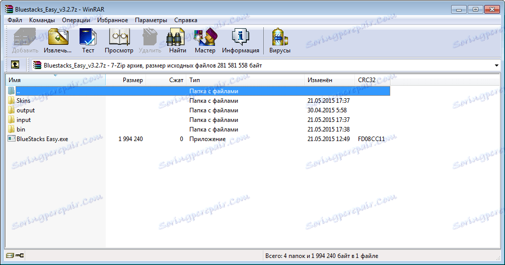 Rozbalení programu BlueStacks Easy