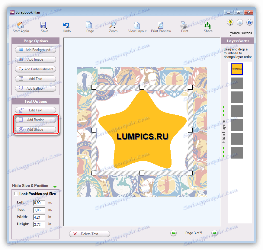 Vytváření rámečků a tvarů v programu Scrapbook Flair