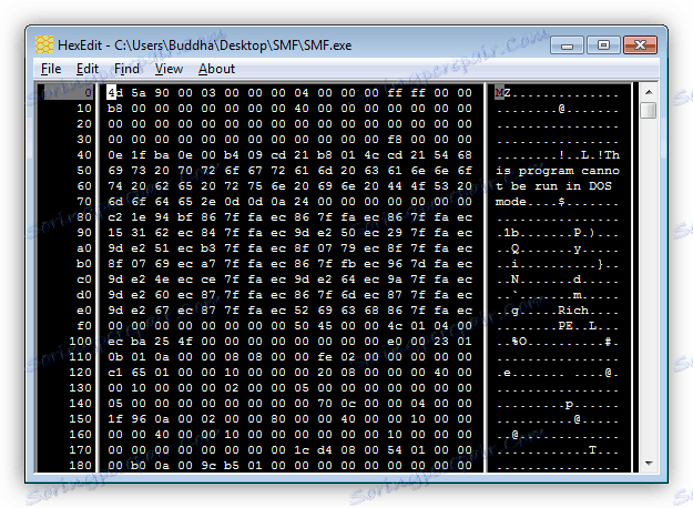 HEX kod editor u programu Traži moje datoteke