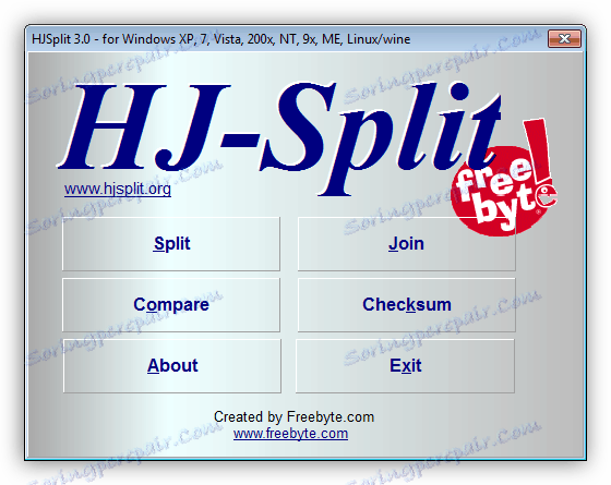 HJSplit uslužni program u programu Traži moje datoteke