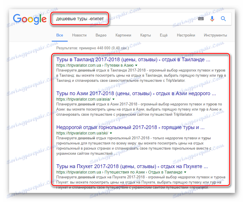 Искључите одређену реч из резултата претраге Гоогле