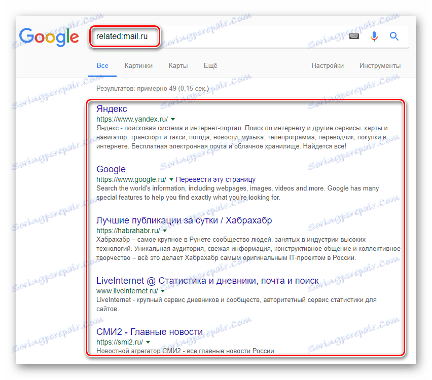 Претражујемо на интернету сличне странице преко Гоогле-а