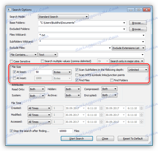 Wyszukaj pliki według rozmiaru w dowiązaniach symbolicznych programu