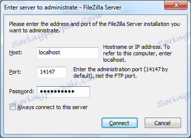 Predvolenie programu FileZilla Server