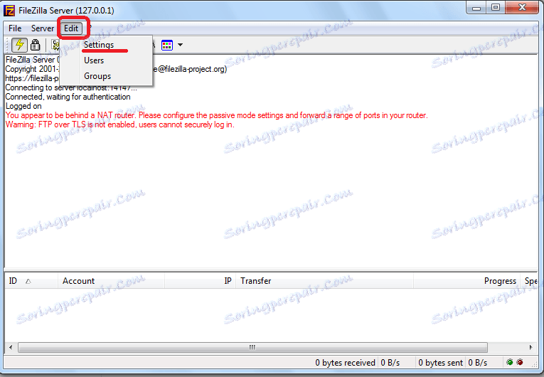 setting up filezilla server