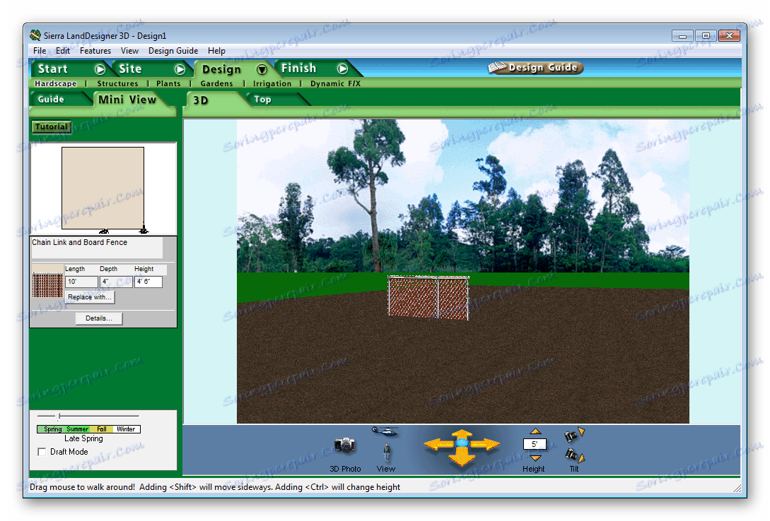 Obszar roboczy 3D Sierra LandDesigner