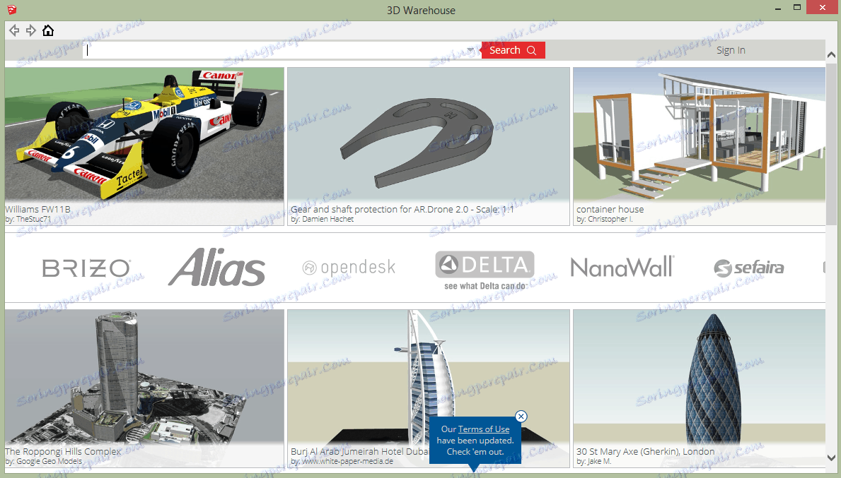 Komponenty programu SketchUp