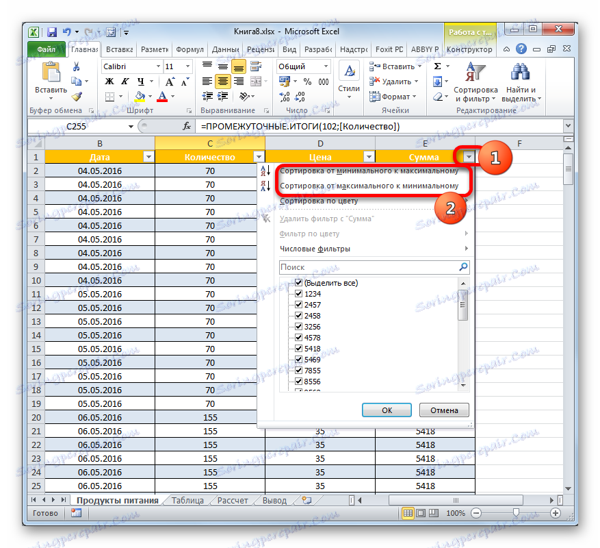 Sortuj opcje formatu numerycznego w programie Microsoft Excel
