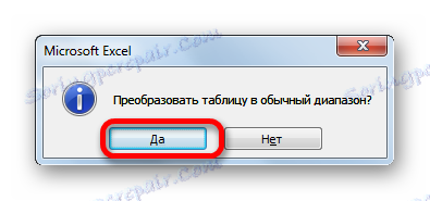 Potwierdź konwersję tabeli na zakres w programie Microsoft Excel