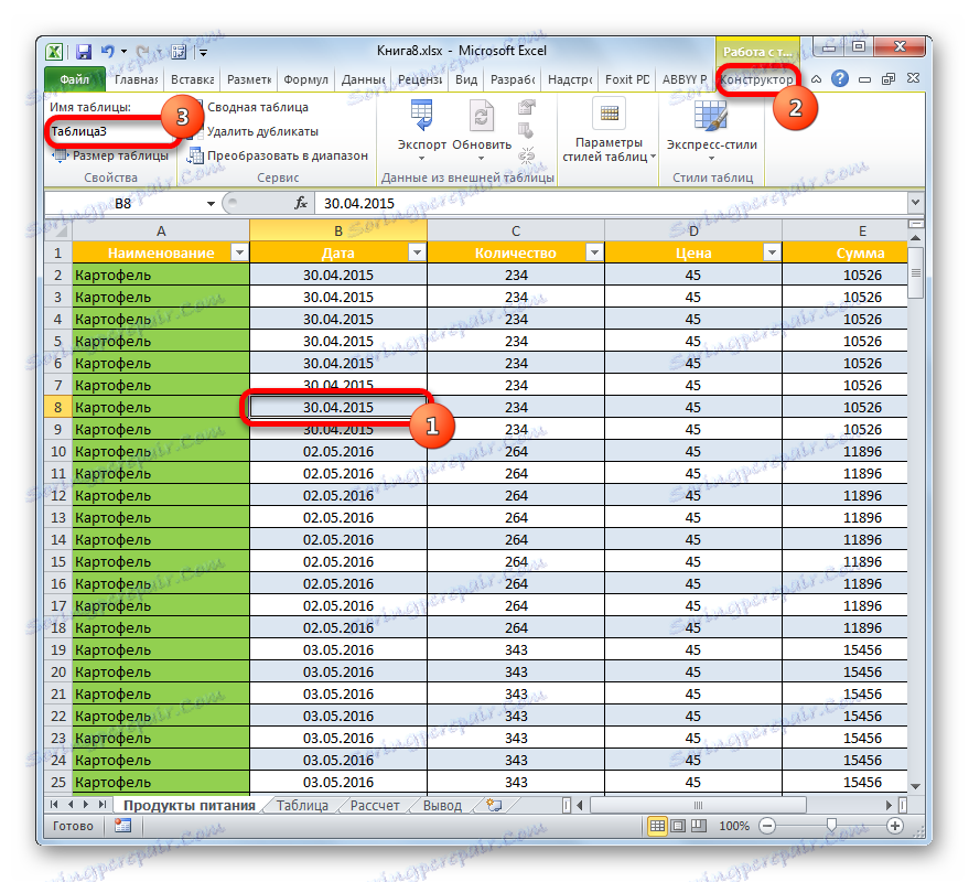 Nazwa tabeli w programie Microsoft Excel