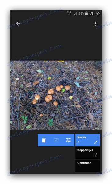 Dostęp do ustawień efektu Snapseed