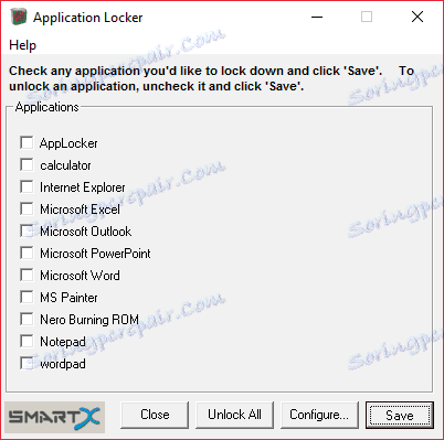 Основен екран на AppLocker за списъка с блокиращи програми