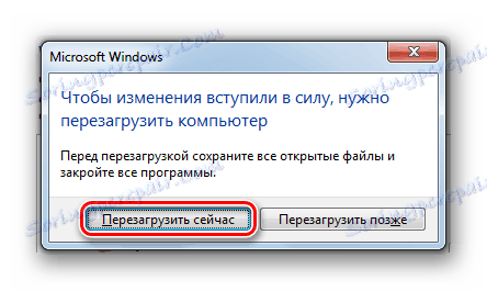Začetek ponovnega zagona računalnika v pogovornem oknu v operacijskem sistemu Windows 7