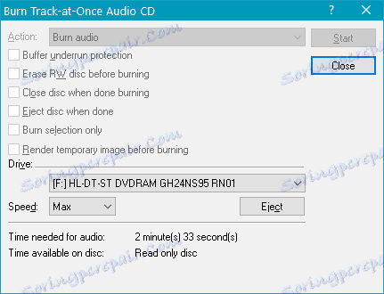 Работа с аудио CD (запис) в Sony Acid Pro