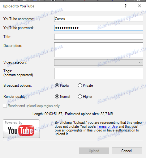 Odovzdanie služby YouTube do služby Sony Vegas Pro