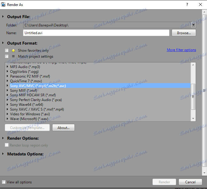 Video formáty v programe Sony Vegas Pro