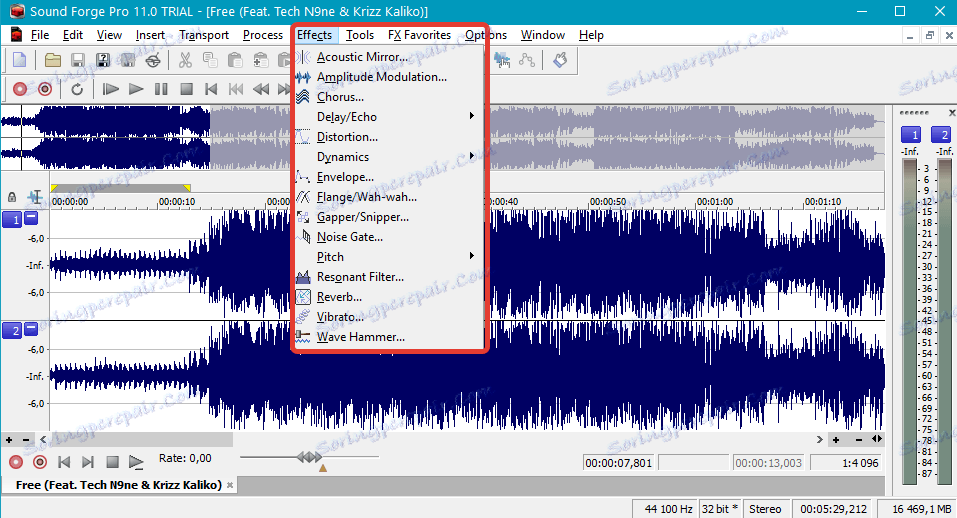 تأثيرات معالجة الصوت في Sound Forge Pro
