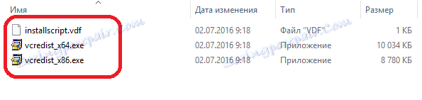 Instalacijske datoteke za VCRedist knjižnice za igranje na Steam