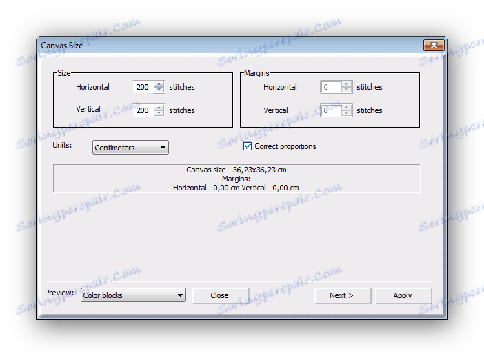 Размерът на платното STOIK Стич Създател