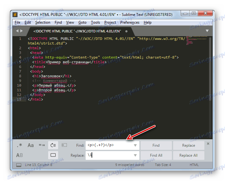 Praca z wyrażeń regularnych w programie SublimeText